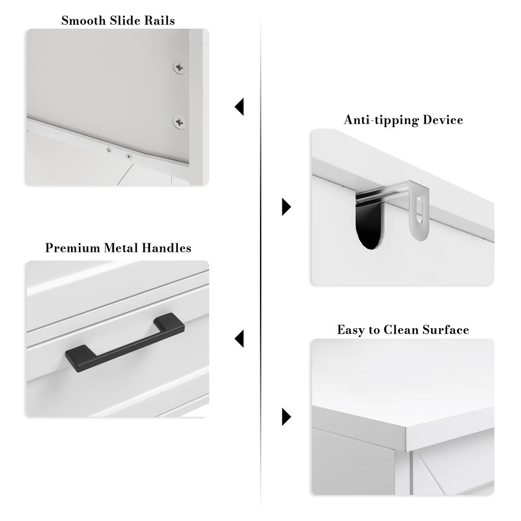 White 6 Drawer Tall Dresser X23725