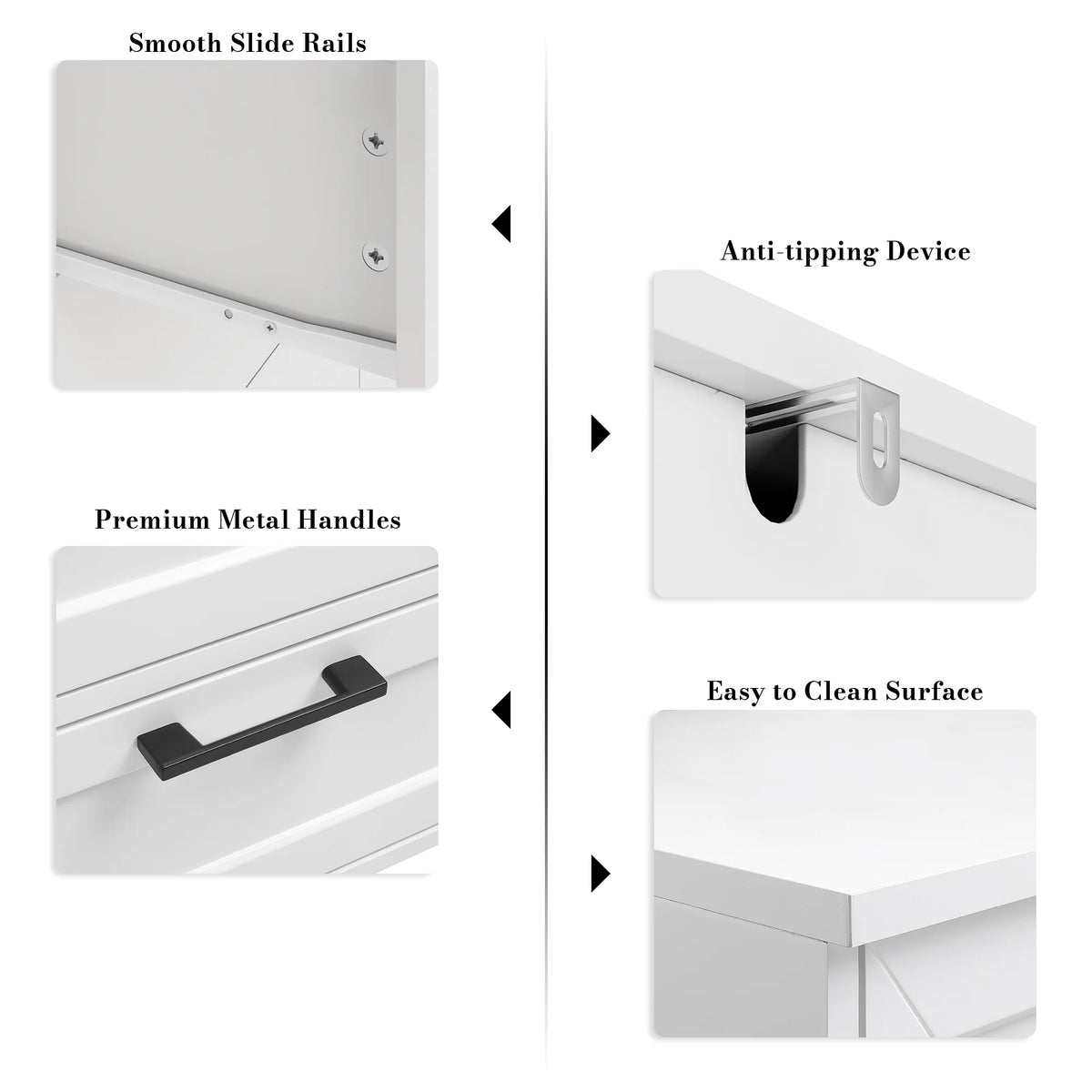 White 6 Drawer Tall Dresser X23725