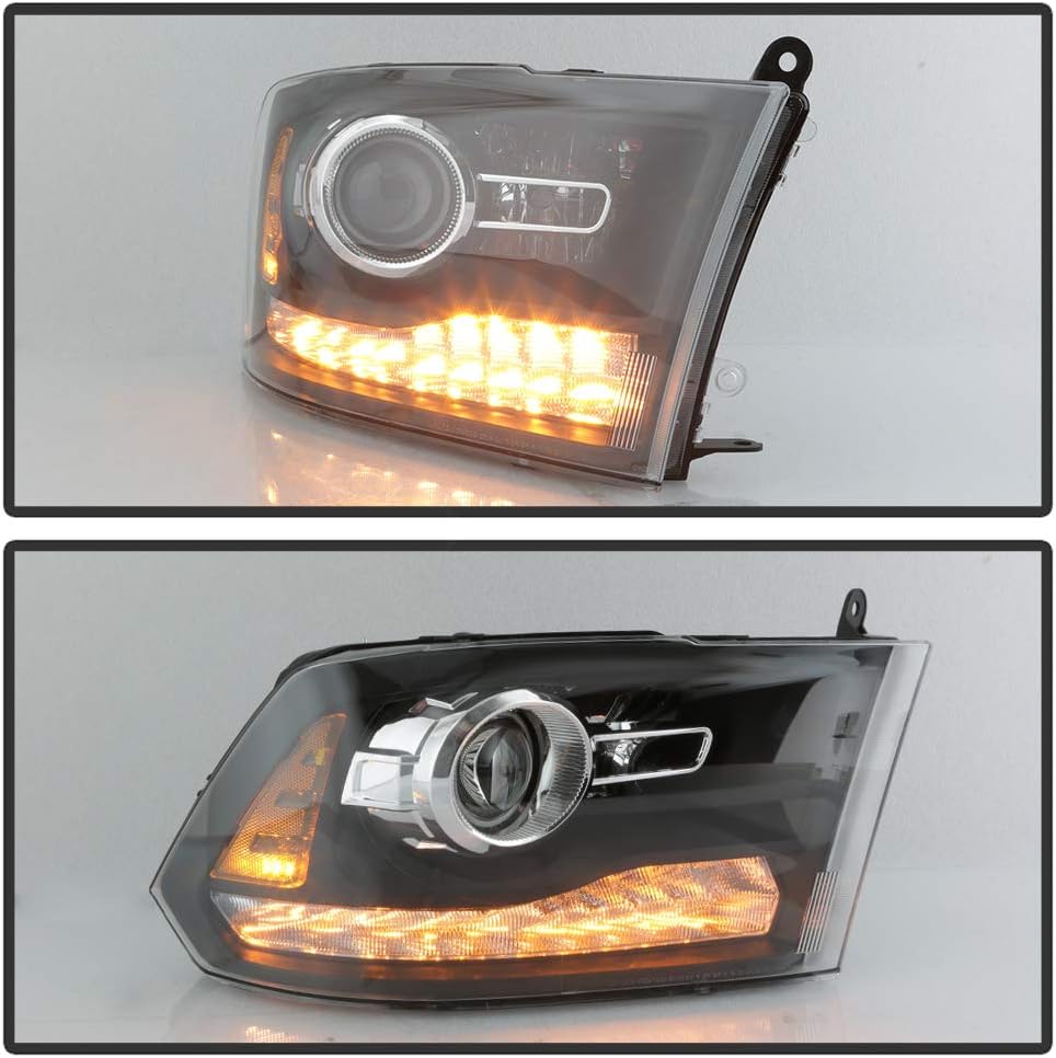 2013-2015 Dodge Ram 1500 2500 3500 Black Trim Headlamp Passenger Side K51486