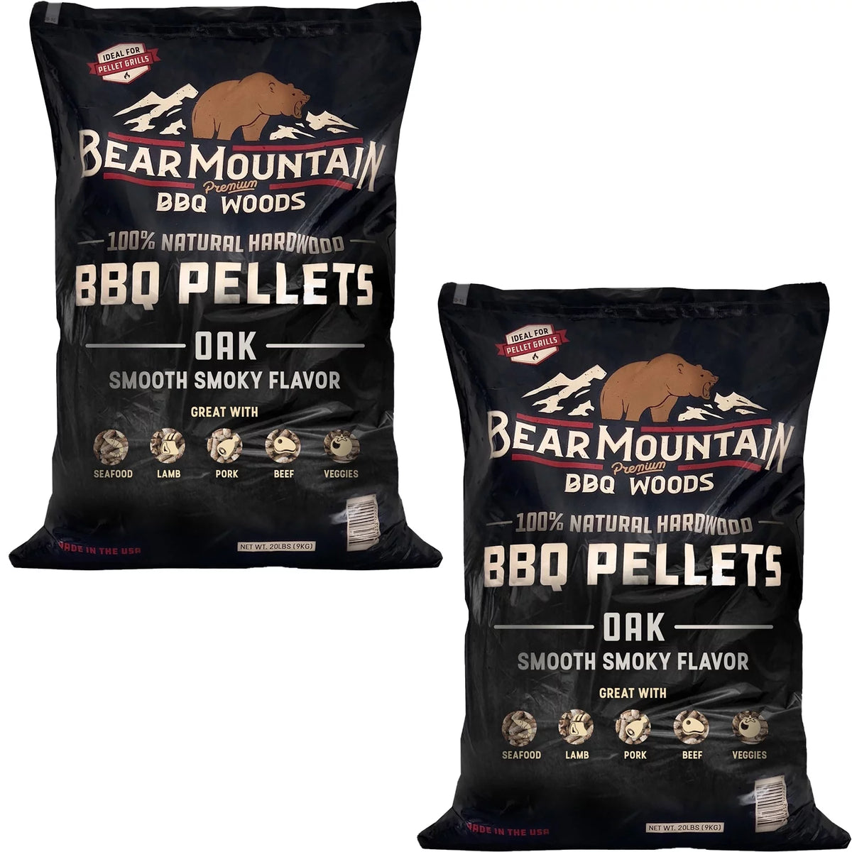 All Natural Hardwood Oak BBQ Smoker Pellets, 20 lbs (2 Pack) F20518
