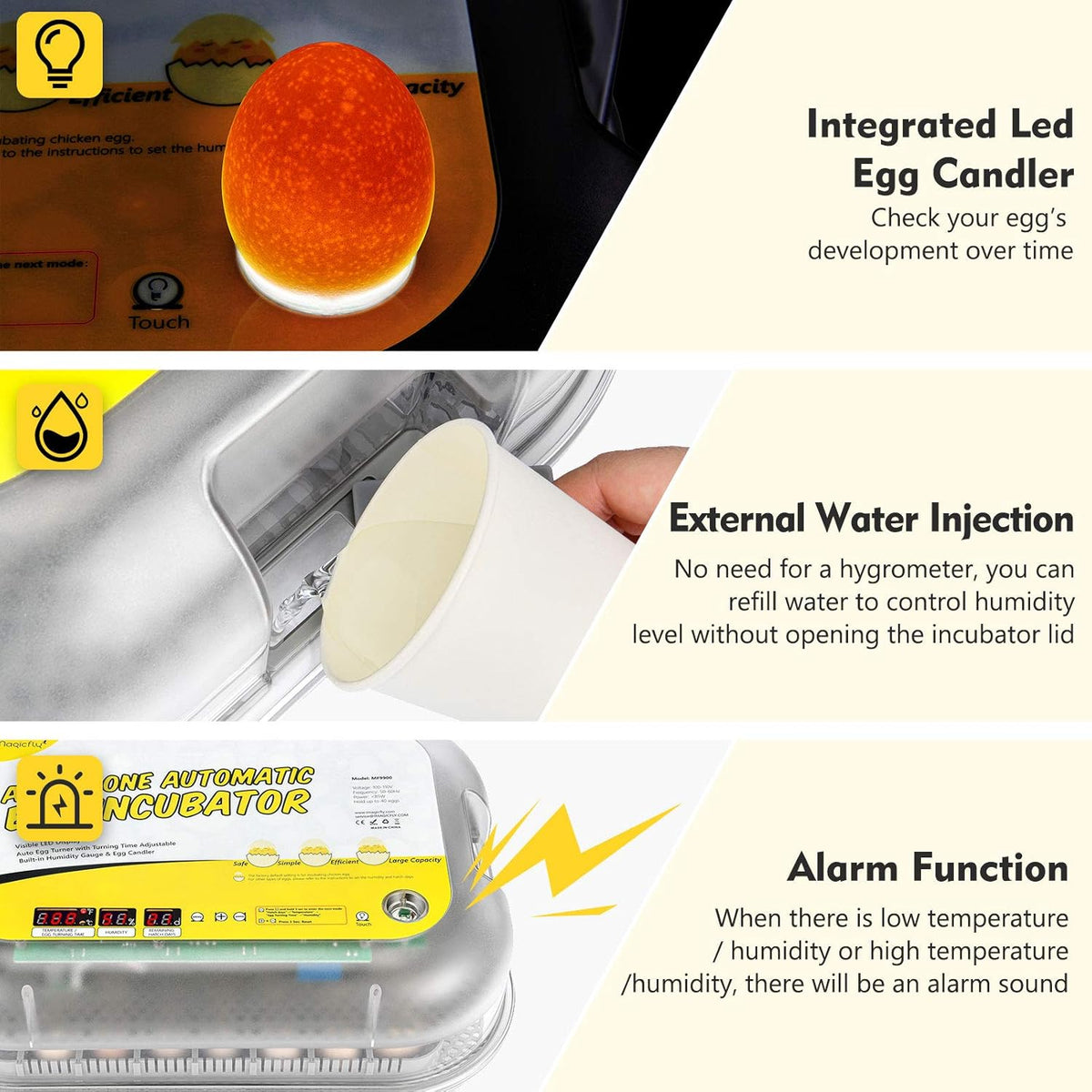 40 Egg Incubator with Automatic Egg Turning and Temperature Control S36049