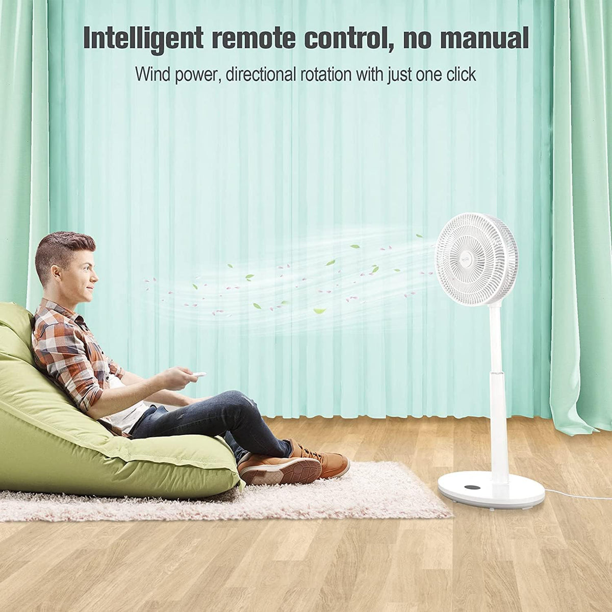 Adjustable Height Oscillating Pedestal Fan with Remote M140456