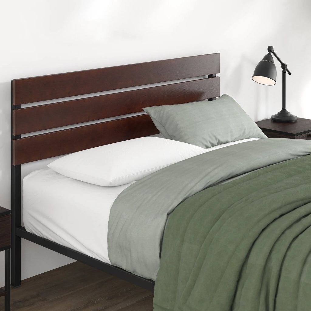 Queen Bamboo and Metal Platform Bed Frame U36230