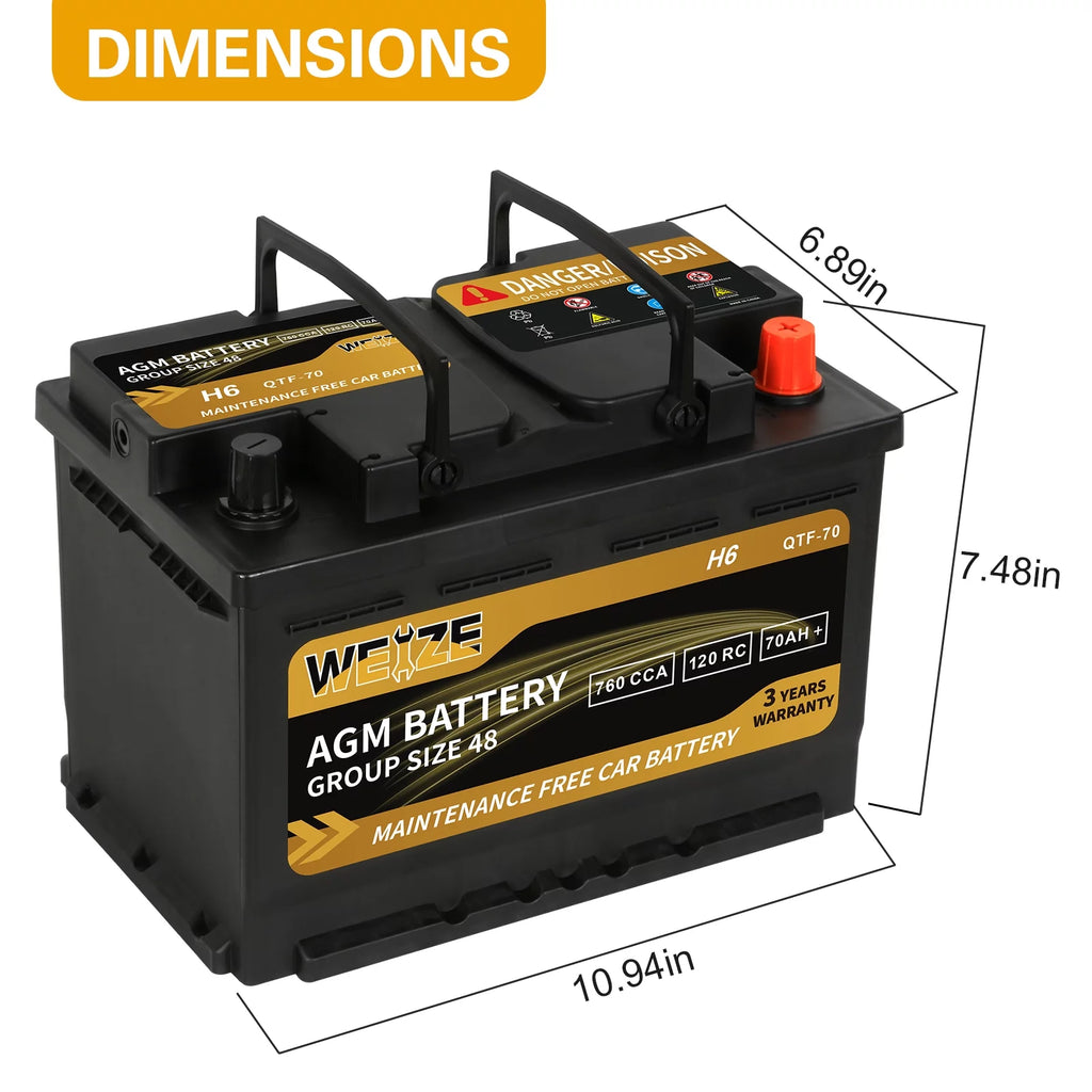 12v 70ah H6 Automotive Battery P97711