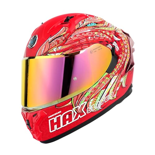 Matte Pink Full Face Dual Visor Motorcycle Helmet Y7789