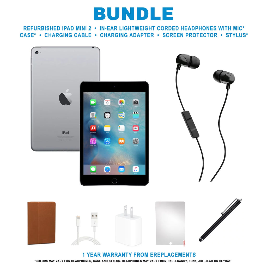 Restored Apple iPad Mini 2 16GB Black Bundle J5864