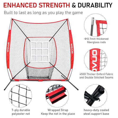 7x7 ft Baseball Softball Net with Strike Zone E6431