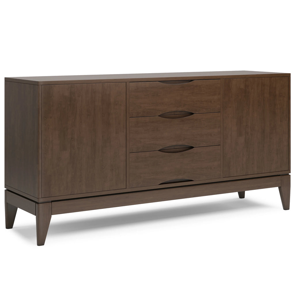 Walnut Brown 60 inch Solid Hardwood Sideboard Buffet Y2560