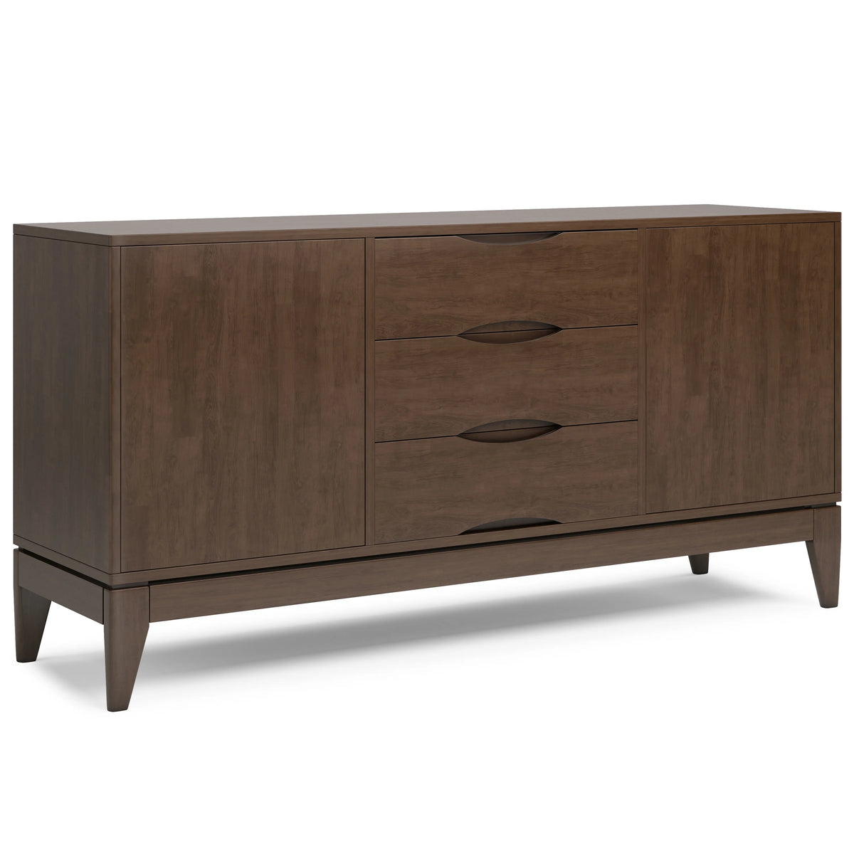 Walnut Brown 60 inch Solid Hardwood Sideboard Buffet Y2560