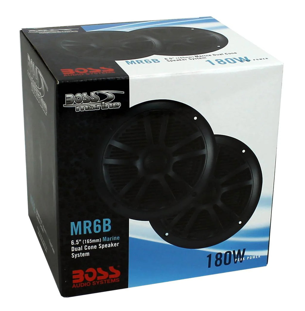 6.5 Inch Black Marine Audio Speakers (6 Pack) J296