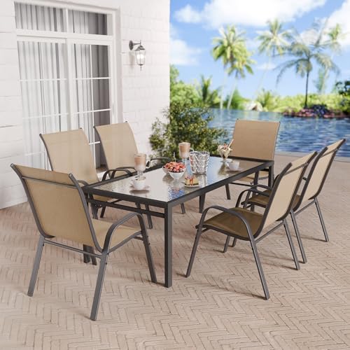 Stackable Outdoor Patio Chairs Set of 6 Grey W286