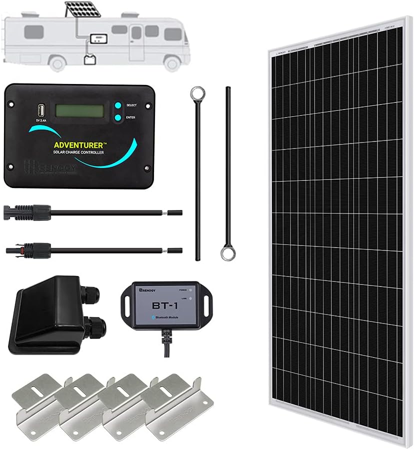 300 Watts 12 Volts Monocrystalline Solar RV Kit with 30A PWM Charge Controller O932588