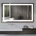60 x 36 Inch Illuminated LED Bathroom Mirror with Smart Button, Anti Fog, Dimmable, Bluetooth Speakers Q865317