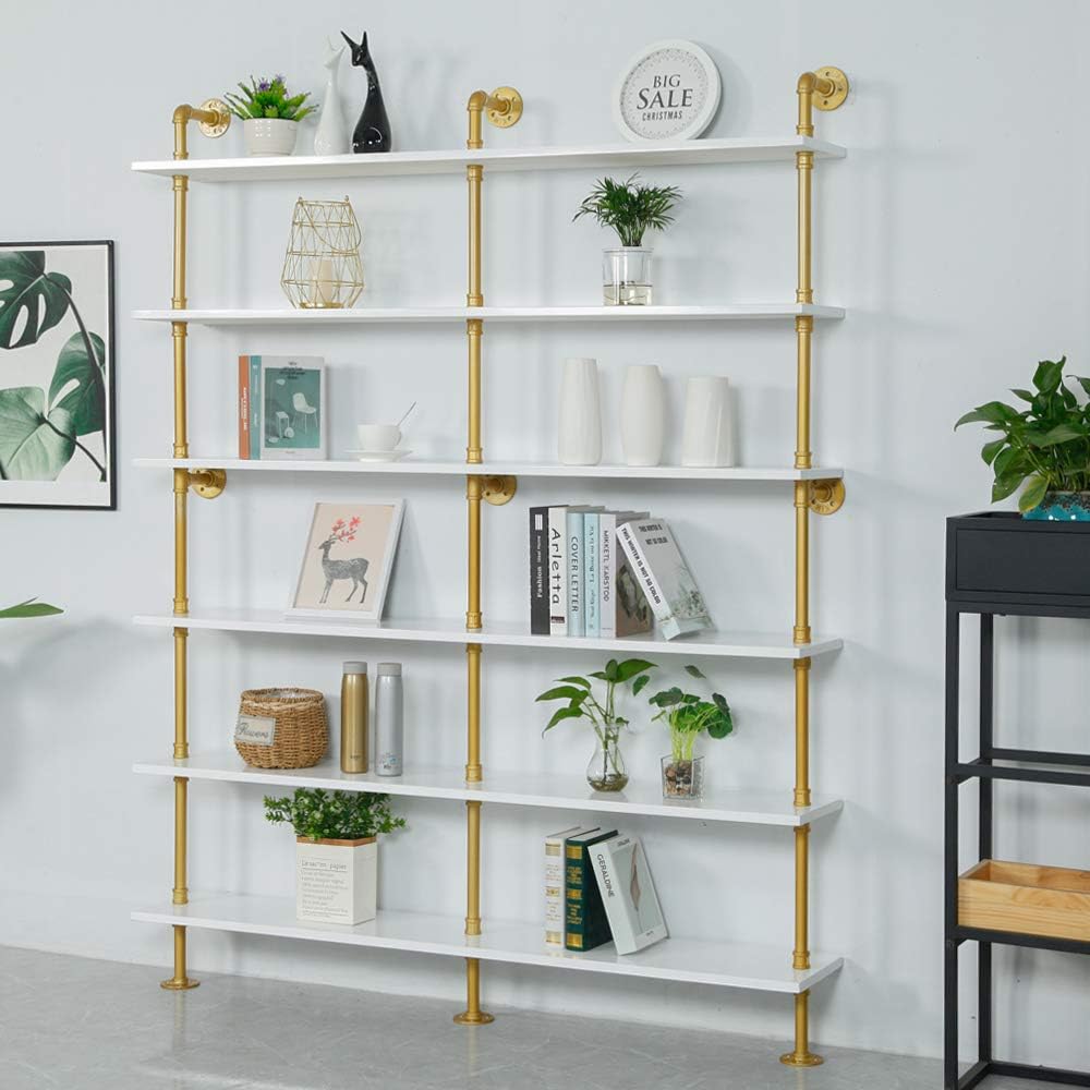 6-Tiers Solid Wood Ladder Shelf Bookcase P853031