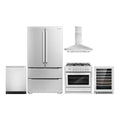 36 Dual Fuel Range, Wall Mount Range Hood, Dishwasher, Refrigerator with Ice Maker and Wine Cooler Y97026