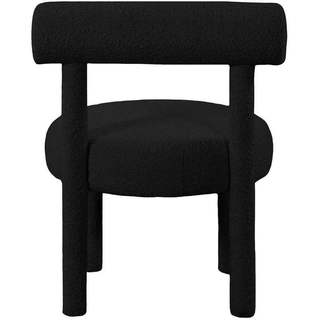 Black Boucle Fabric Accent Chair W4761
