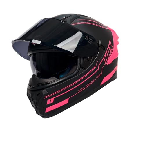 Matte Pink Full Face Dual Visor Motorcycle Helmet Y7789