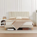 King Size Fabric Upholstered Platform Bed Frame B132