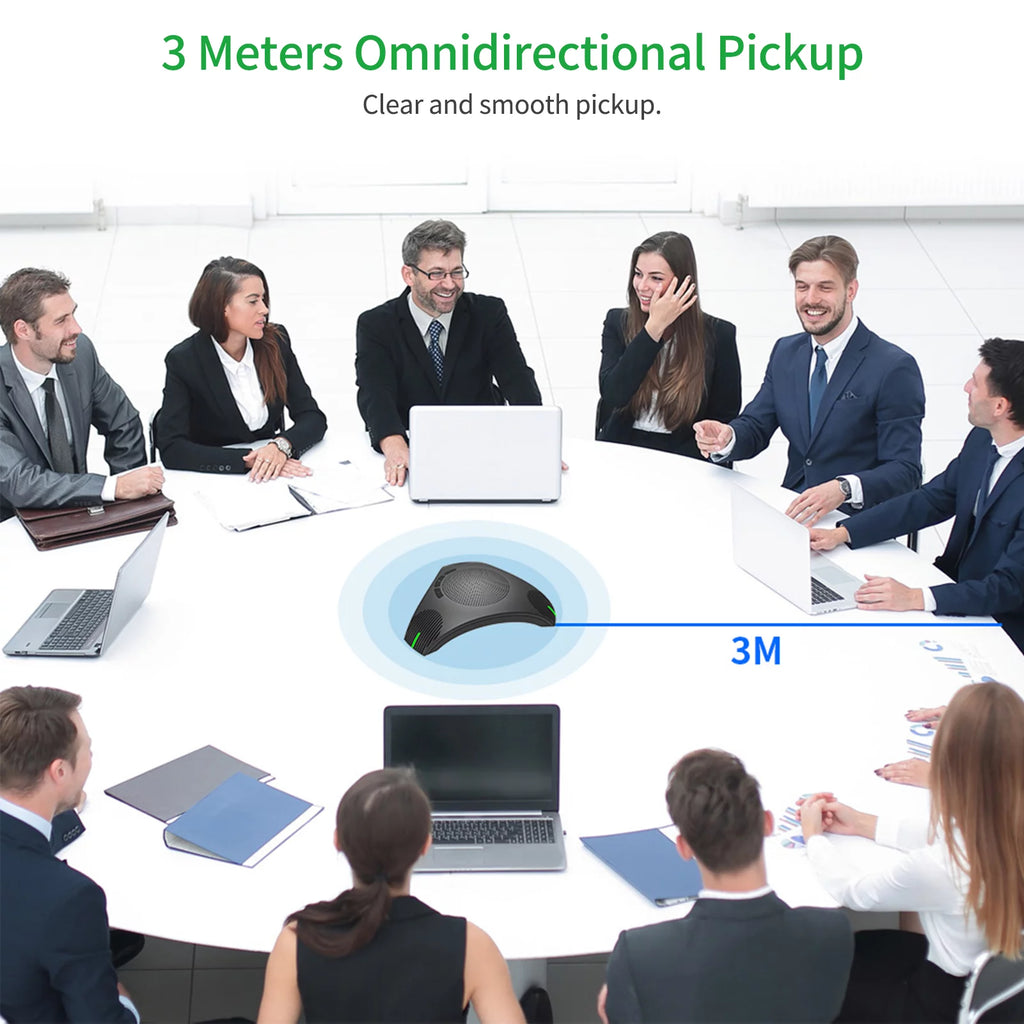 USB Speakerphone Conference Microphone Omnidirectional Computer Mic with Mute Key D3059