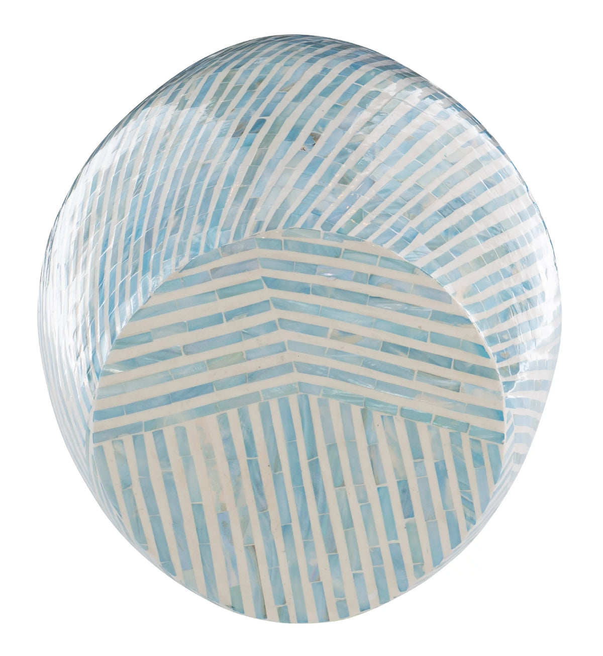 Blue White Capiz Shell Accent Table N54863