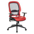 Dark Air Grid Back Managers Office Chair with Red Fabric Seat F726