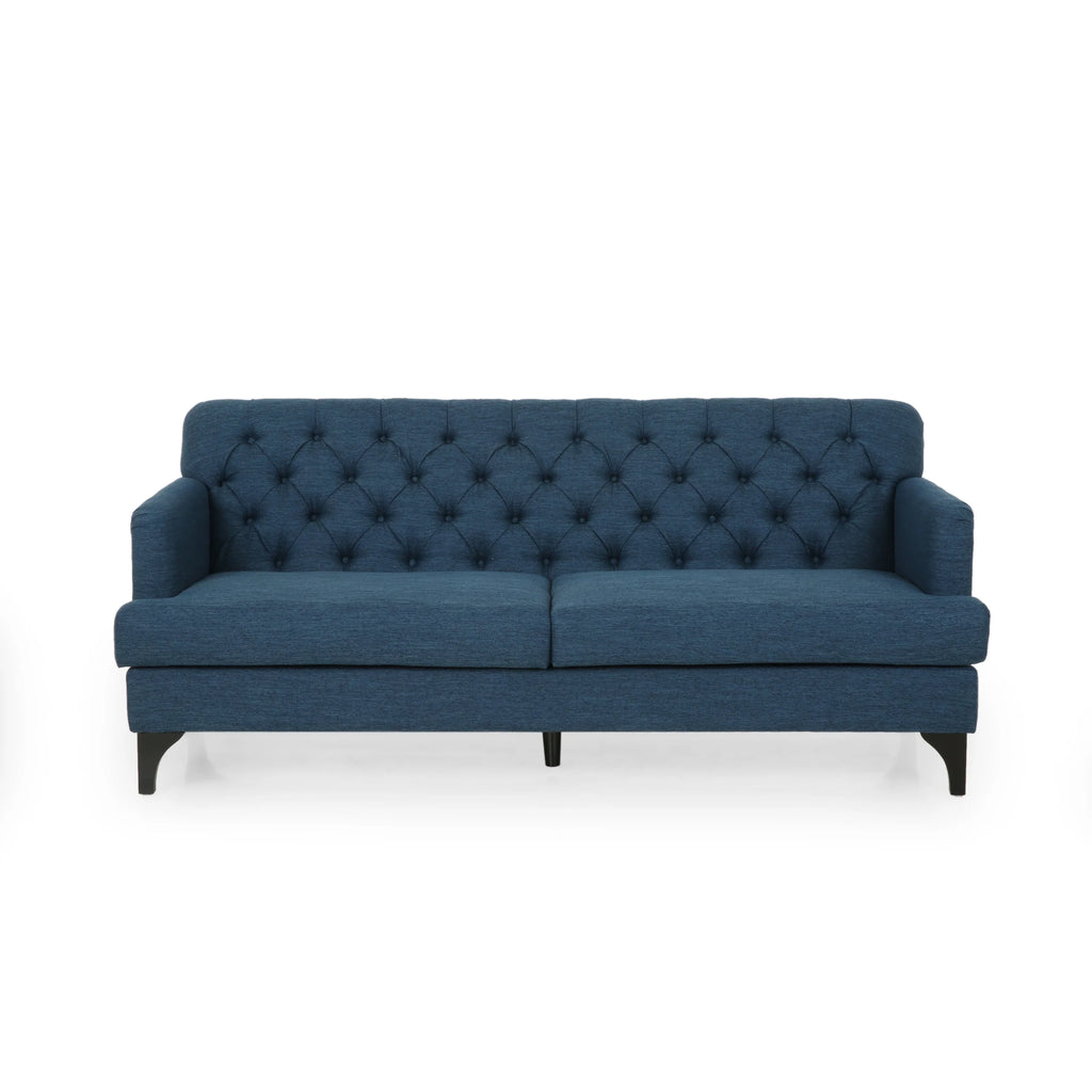 Navy Blue Upholstered Fabric 3 Seater Sofa P866542