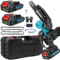 Mini Cordless Chainsaw, 6-Inch Battery Powered with 2 Batteries 2 Chains V7709
