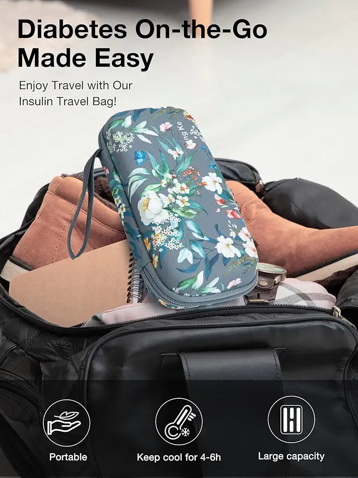 Portable Insulin Cooler Travel Case and 2 Gel Ice Packs Q177