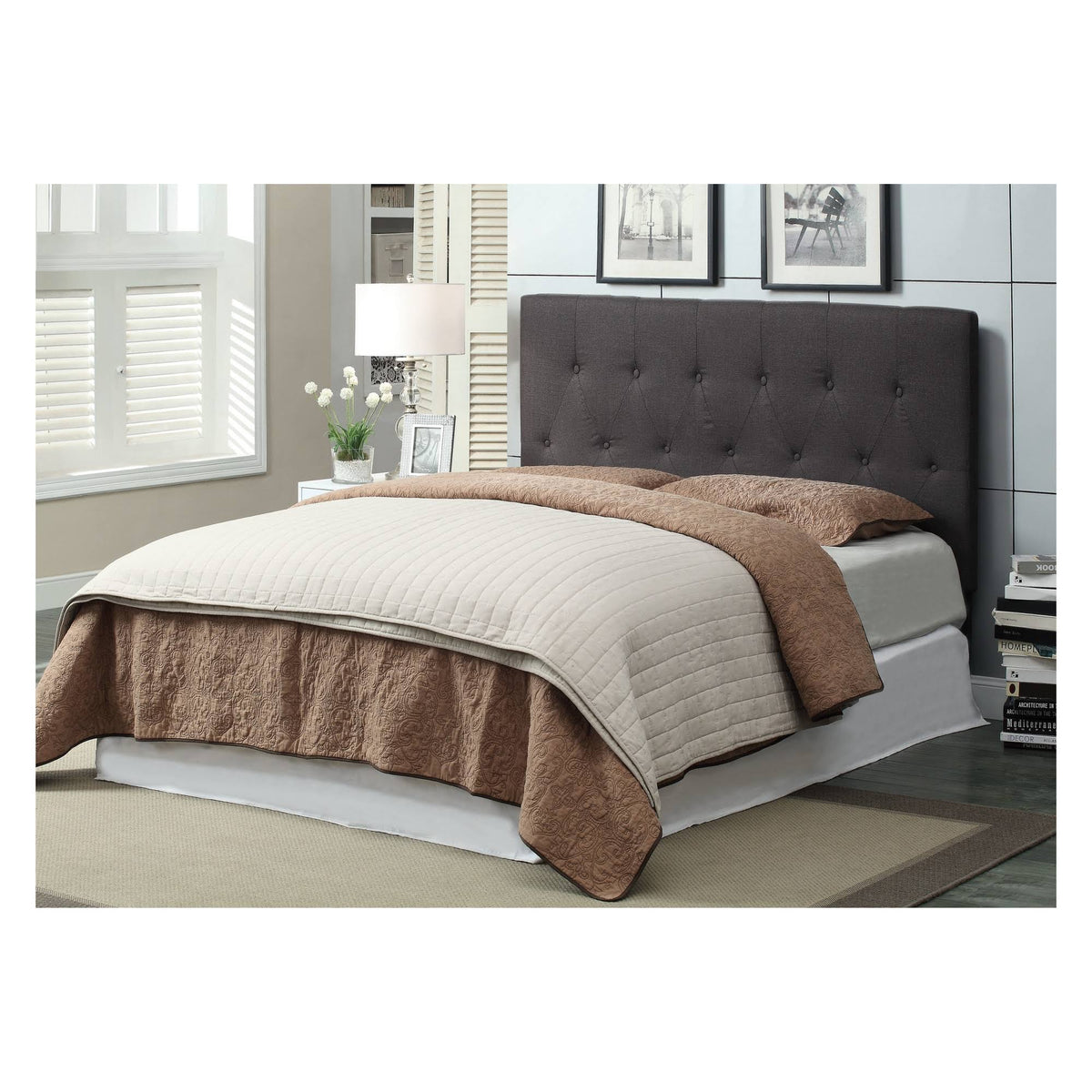 Gray Upholstered Full/Queen Headboard P96760
