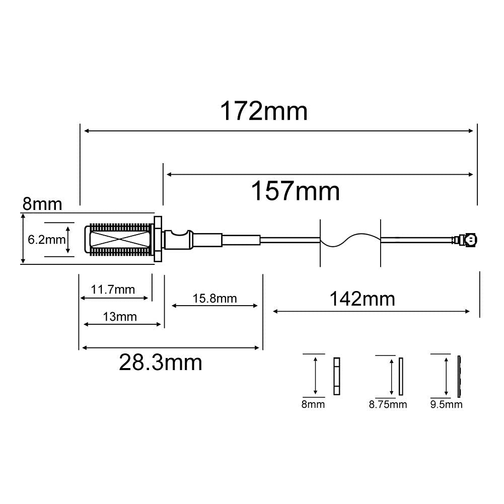 U.FL to SMA Female WiFi Pigtail Cable 15cm Pack of 5 O452