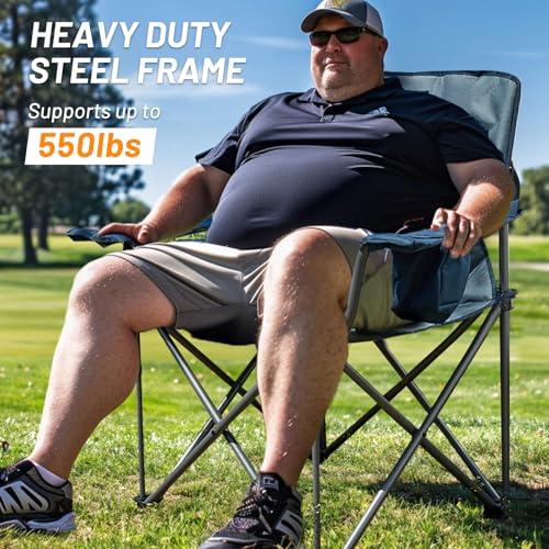 Oversized Heavy Duty Folding Camping Chair with Cup Holder W7331