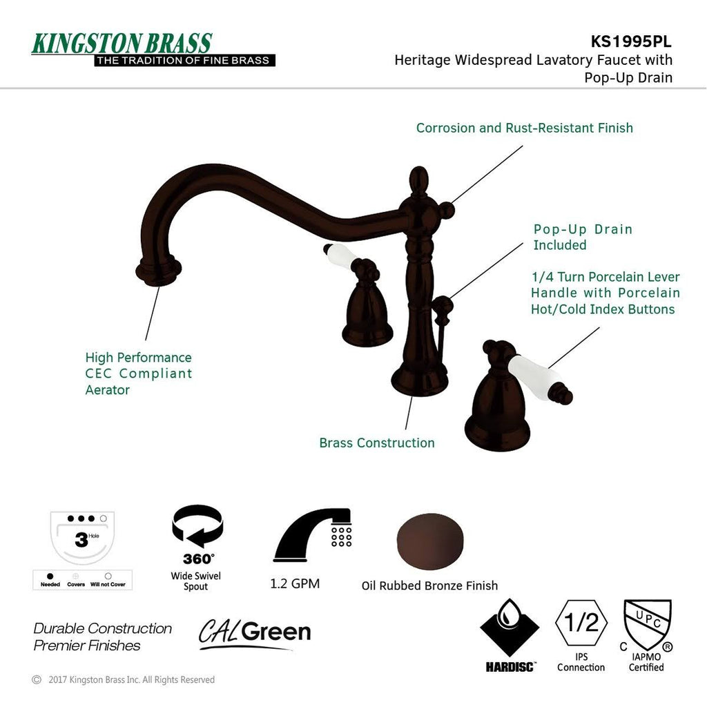 8x22 Widespread Bathroom Faucet Oil Rubbed Bronze C967