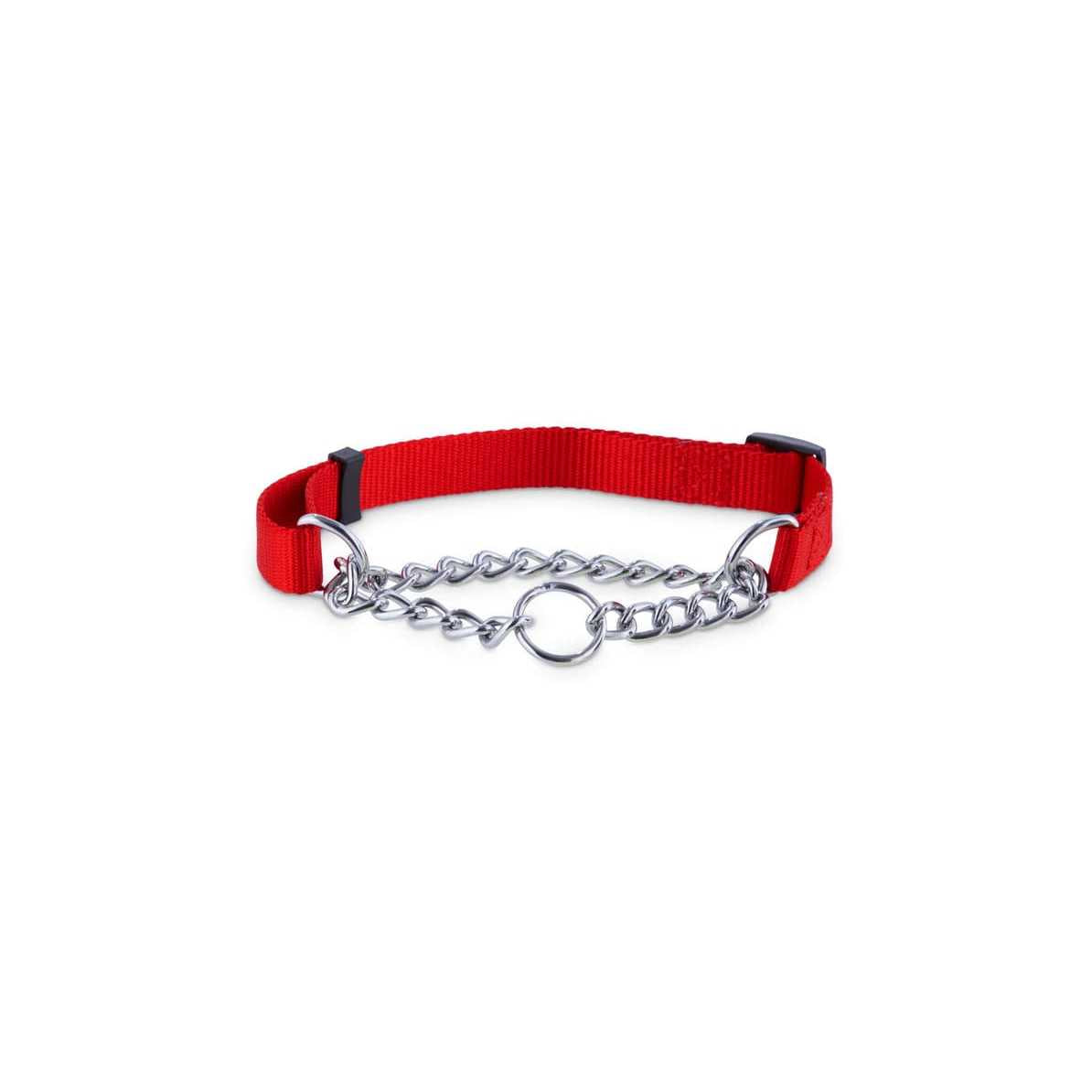 Check Nylon & Chain Dog Collar I91206