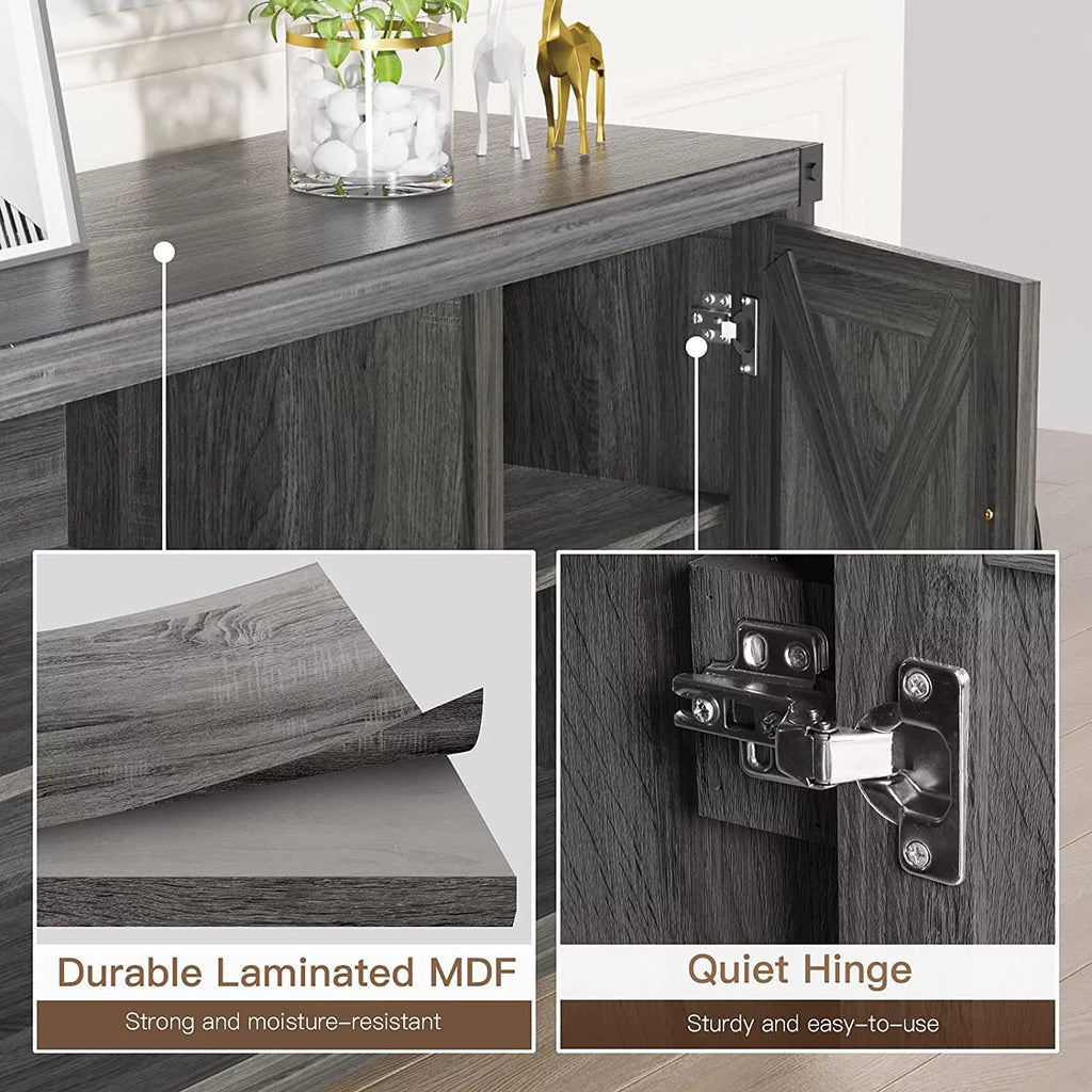 Grey Wood TV Stand with Storage K783