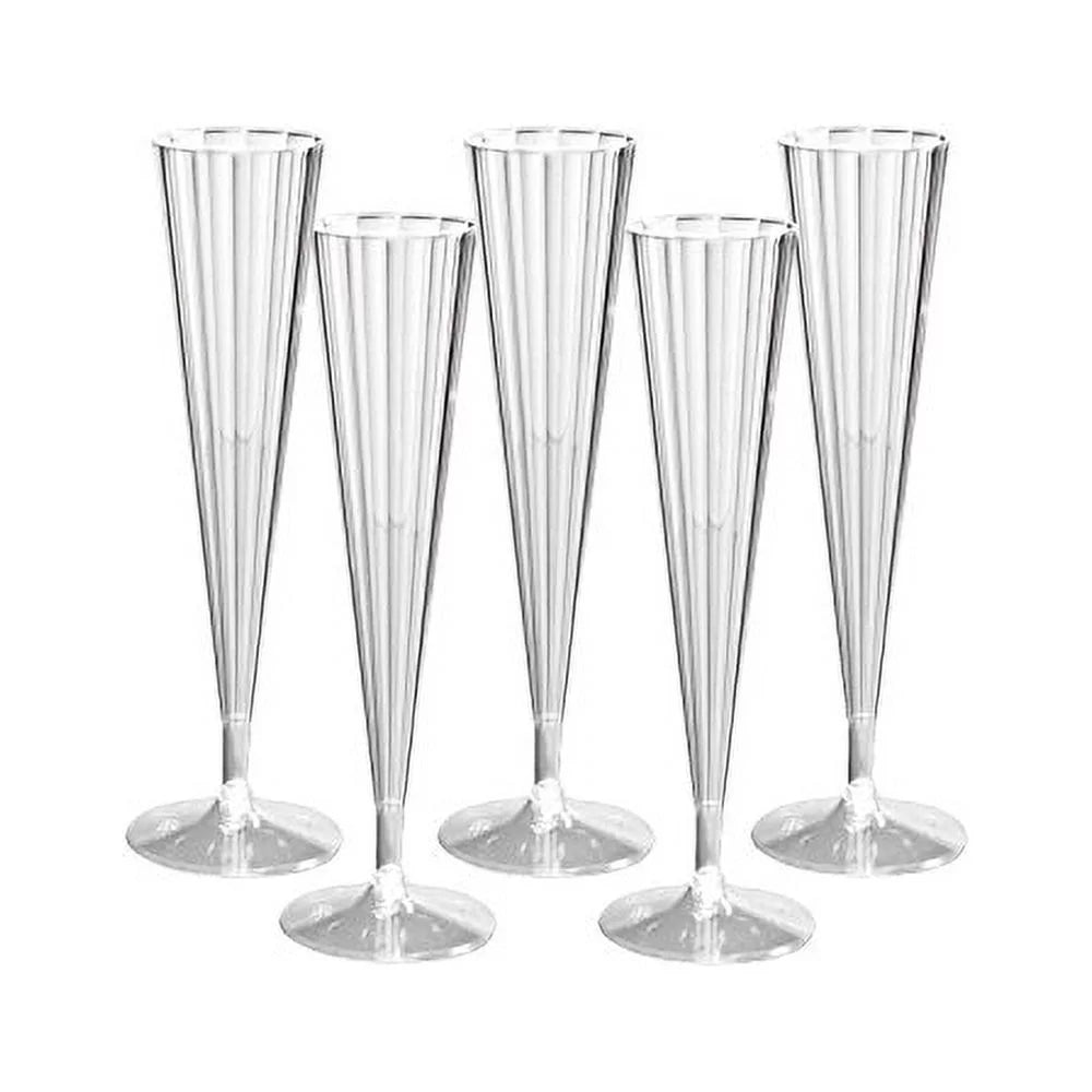 Clear 5 oz Hard Plastic Champagne Flutes C775184