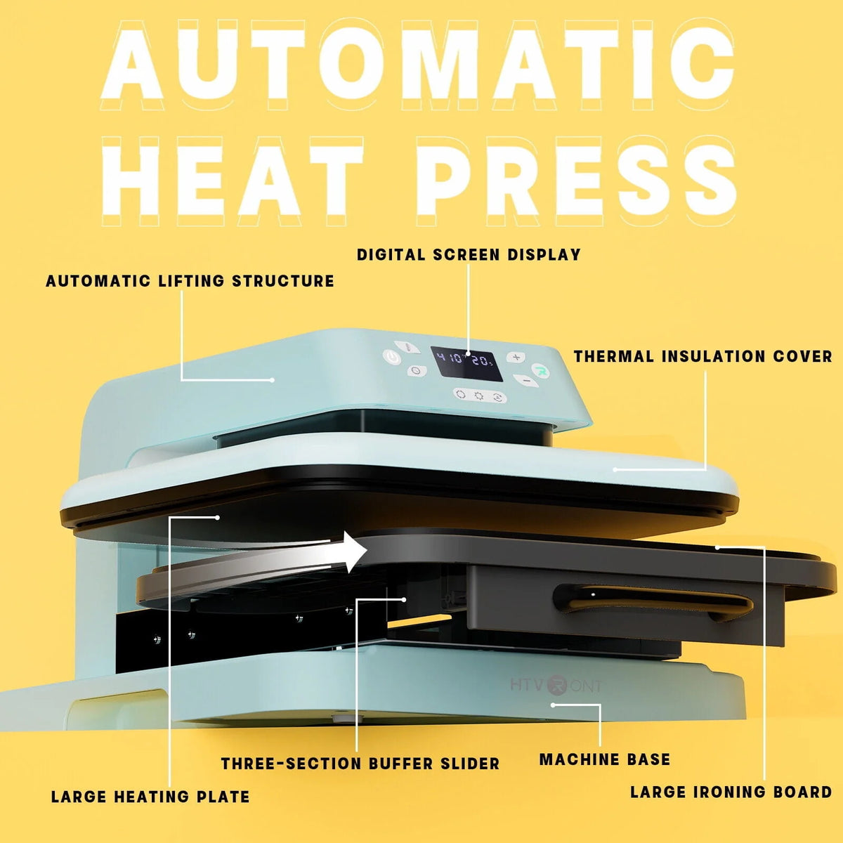 1500W 15x15 White Auto Heat Press Machine A7364