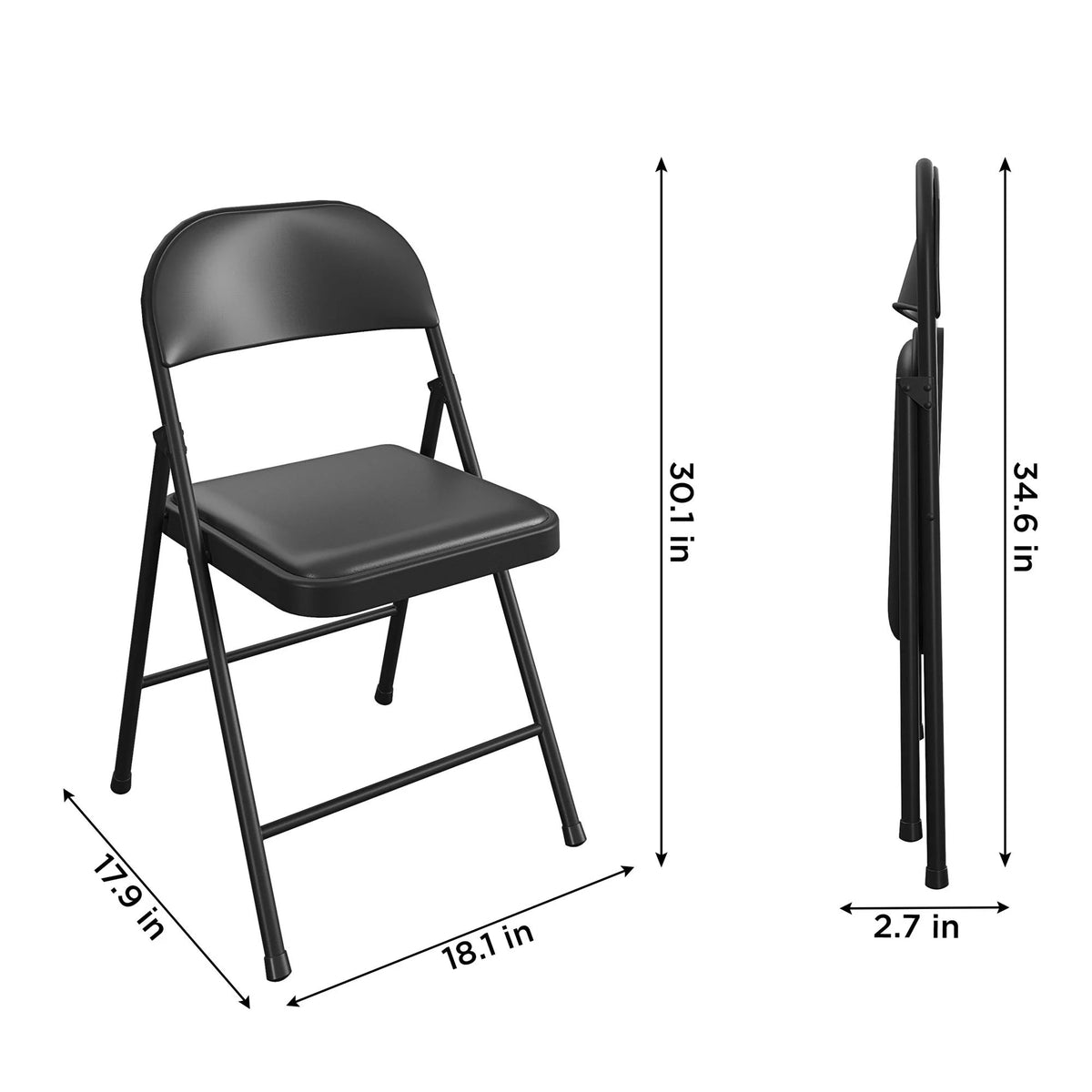 Black Vinyl Folding Chair 4-Pack M548