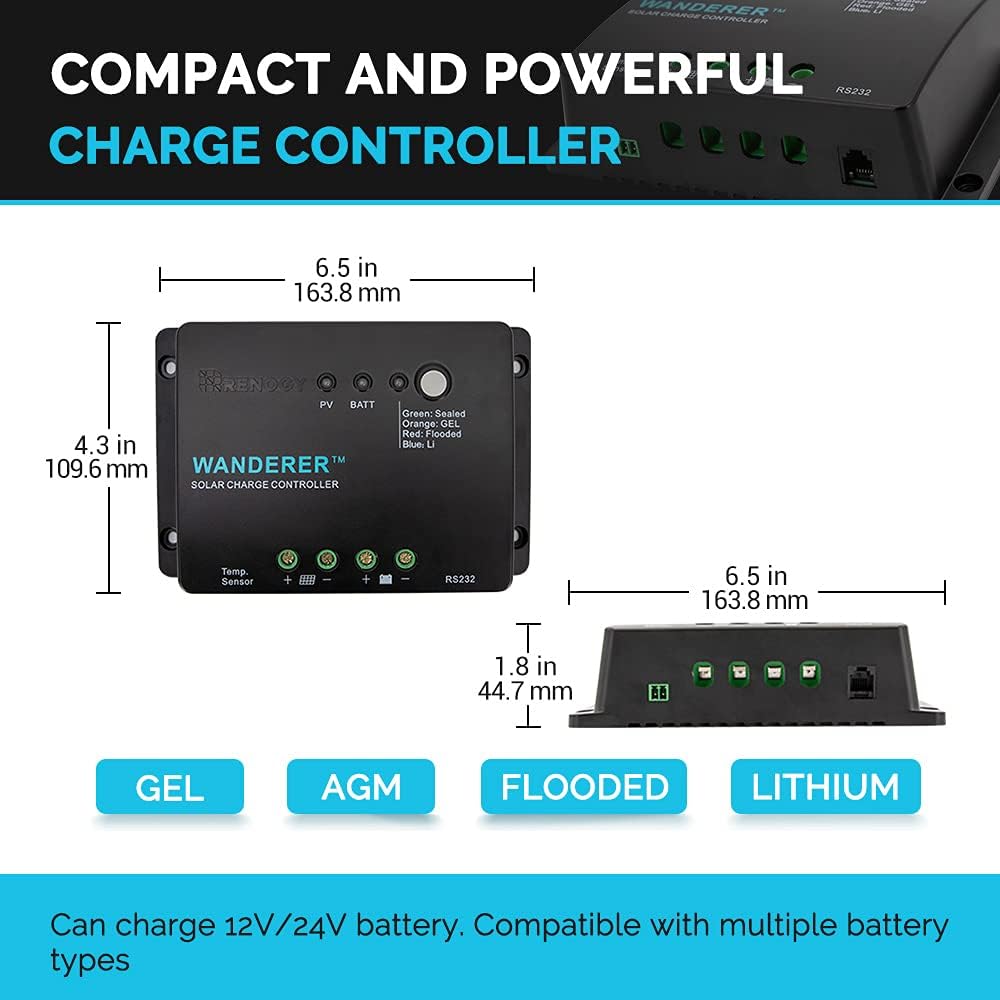 400 Watt 12 Volt Monocrystalline Solar Panel Kit with 30A Charge Controller W29701