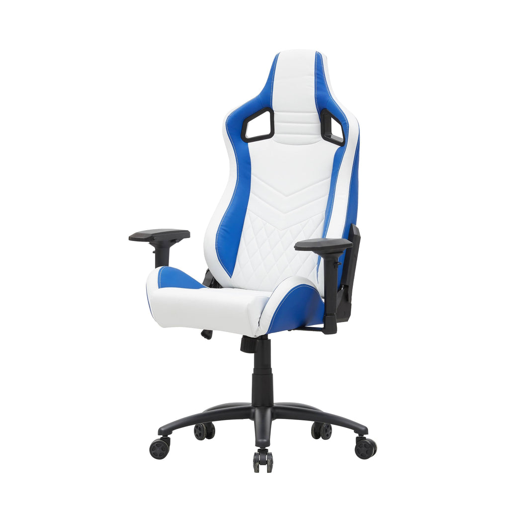 White Vegan Leather Reclining Gaming Chair O8602