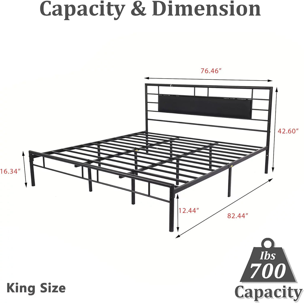 Full Size Gold Metal Platform Bed Frame K44126