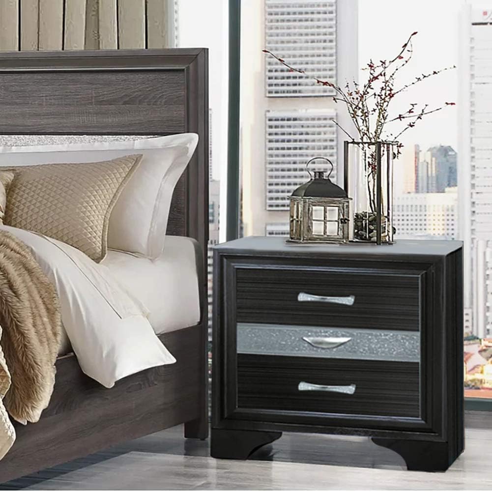 2 Drawer Cherry Wooden Nightstand Z15183