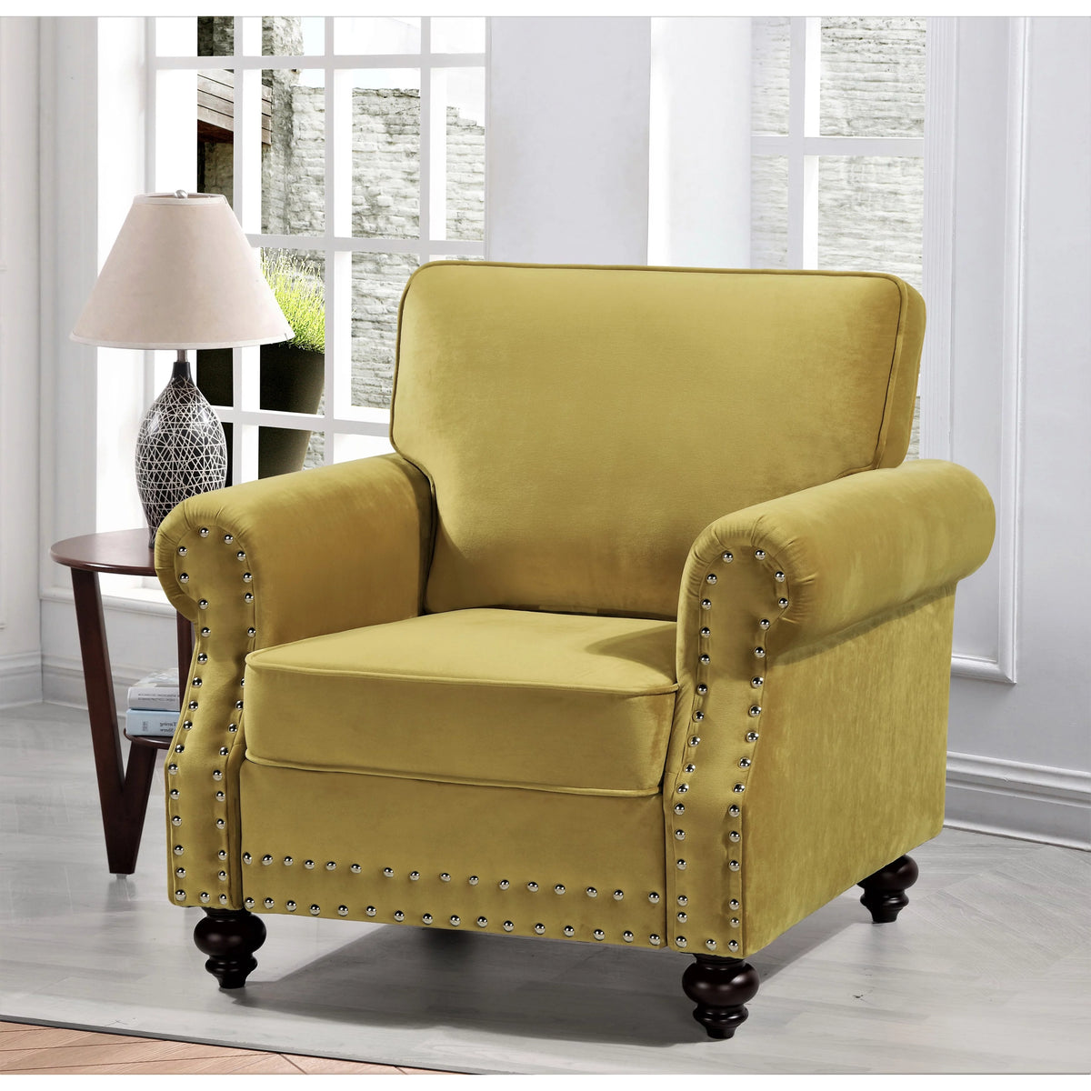 Grey Velvet Chair B4301