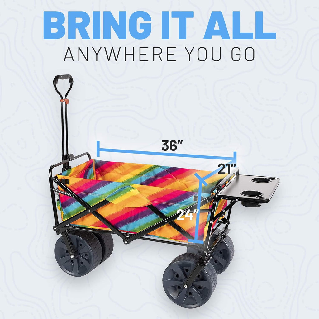 Collapsible Outdoor Folding Wagon with Side Table R310