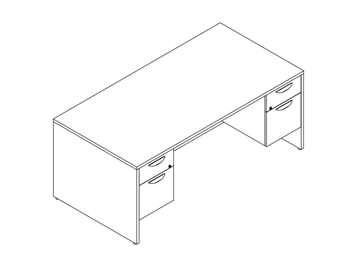 Gray Elm Laminate Desk Unit D856537