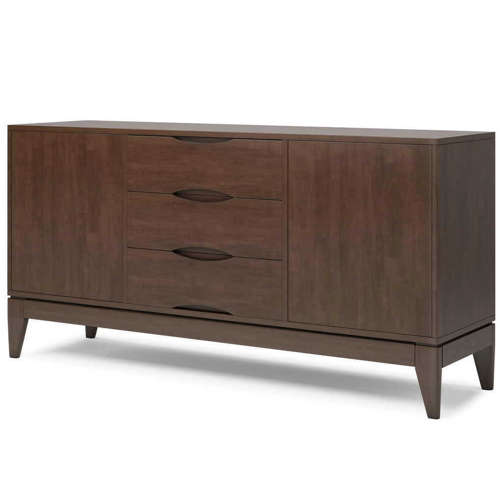 Walnut Brown 60 inch Solid Hardwood Sideboard Buffet Y2560