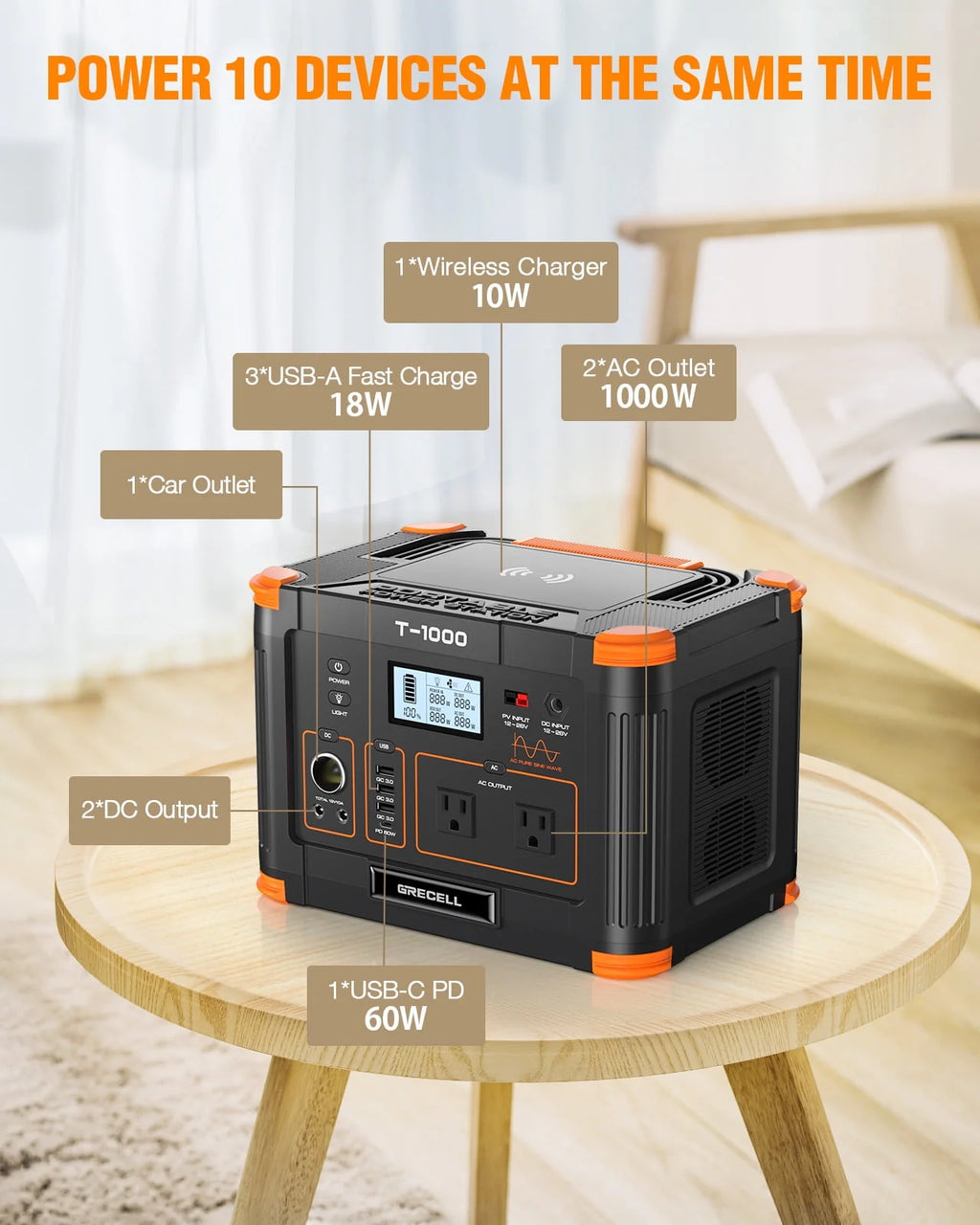 1000W 999Wh Portable Power Station K7178