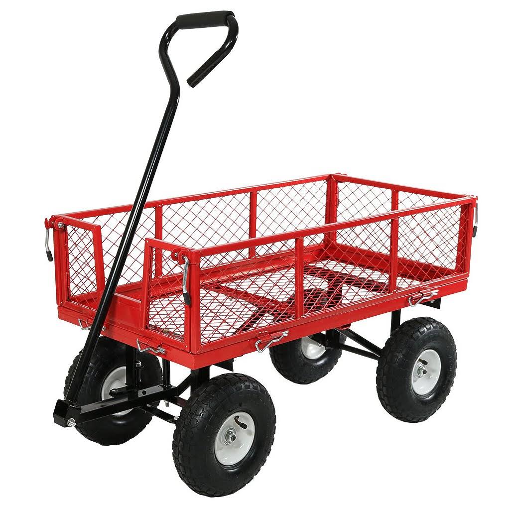 Utility Cart with Removable Folding Sides, Red Z81659