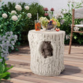 Hand-Painted Wood Stump Stool L91292