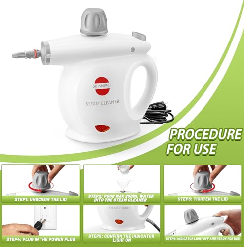 Handheld Pressurized Steam Cleaner with 13 Accessories W640434