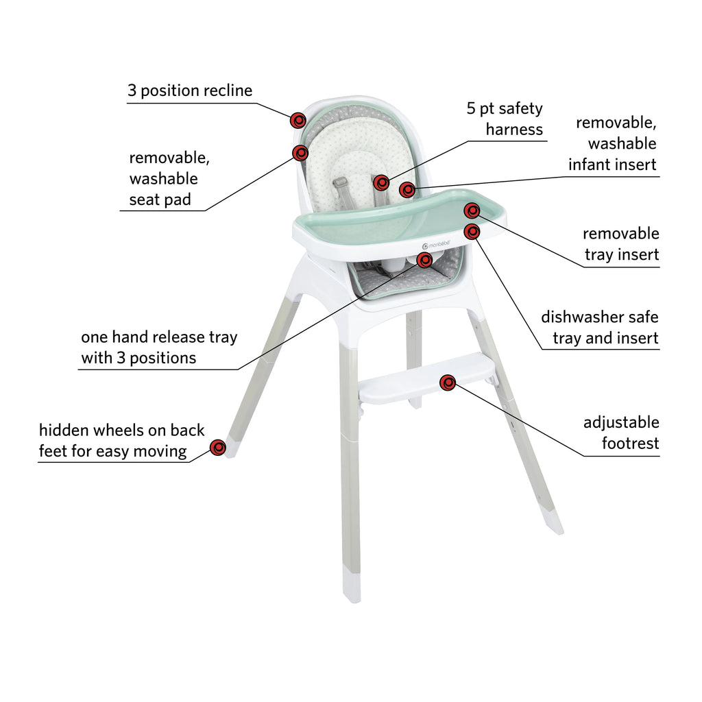 Reclining Highchair with 8 Modes of Use H251630
